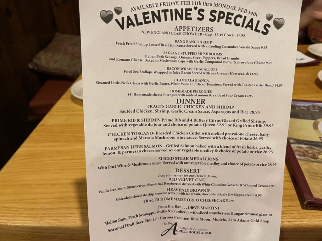 The Big A Grillehouse Menu 3