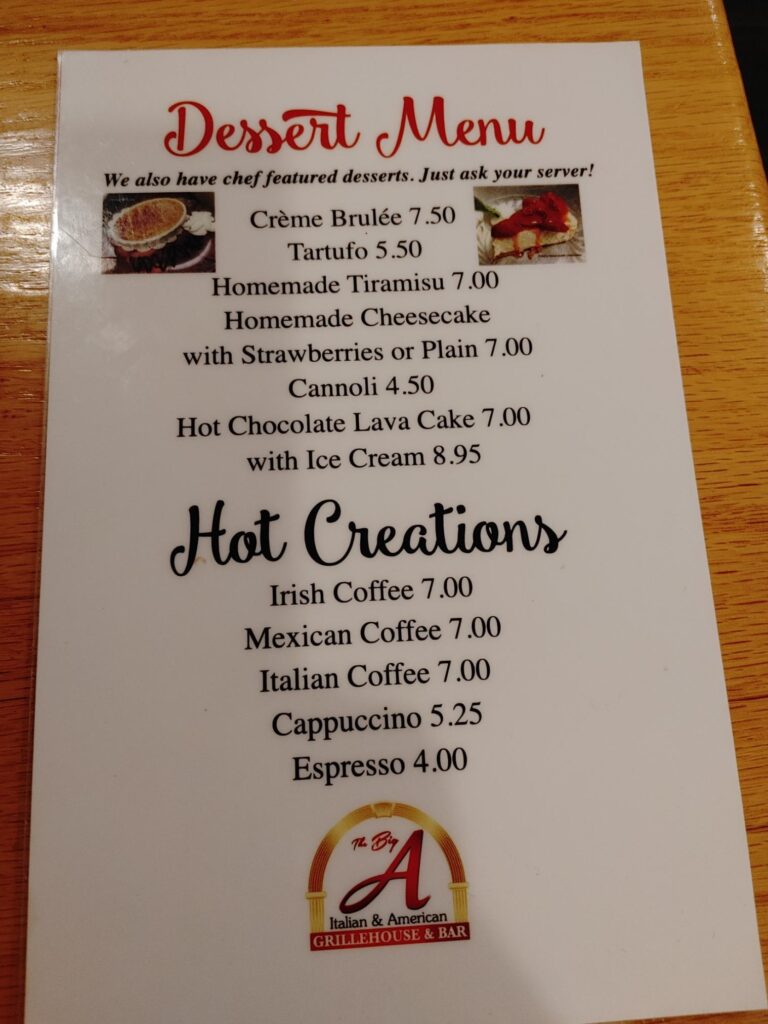 The Big A Grillehouse Menu 8